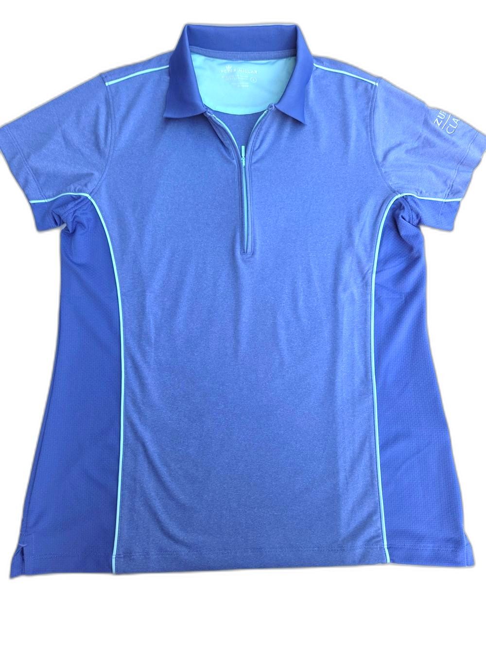 Peter Millar Crown Sport Keswick Zip Polo L Golf Mesh Zurich Classic Embroidered